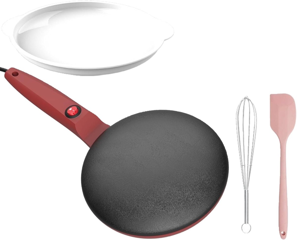 Elektrische Pannenkoekenmaker - Crêpe maker - Snelle Ontbijtjes Maken - Antiaanbaklaag - 20 cm - Zwart