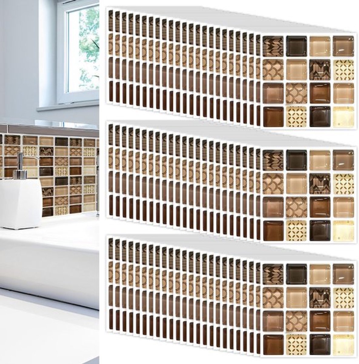 NTHProducts - Tegelstickers - Decoratieve Stickers - Waterdicht - 10 x 10 cm - Voor