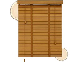 Houten Jaloezieën - Raambekleding - Privacy en Licht - Natuurlijk Massief Hout - 60x160cm - Natuurlijk Hout