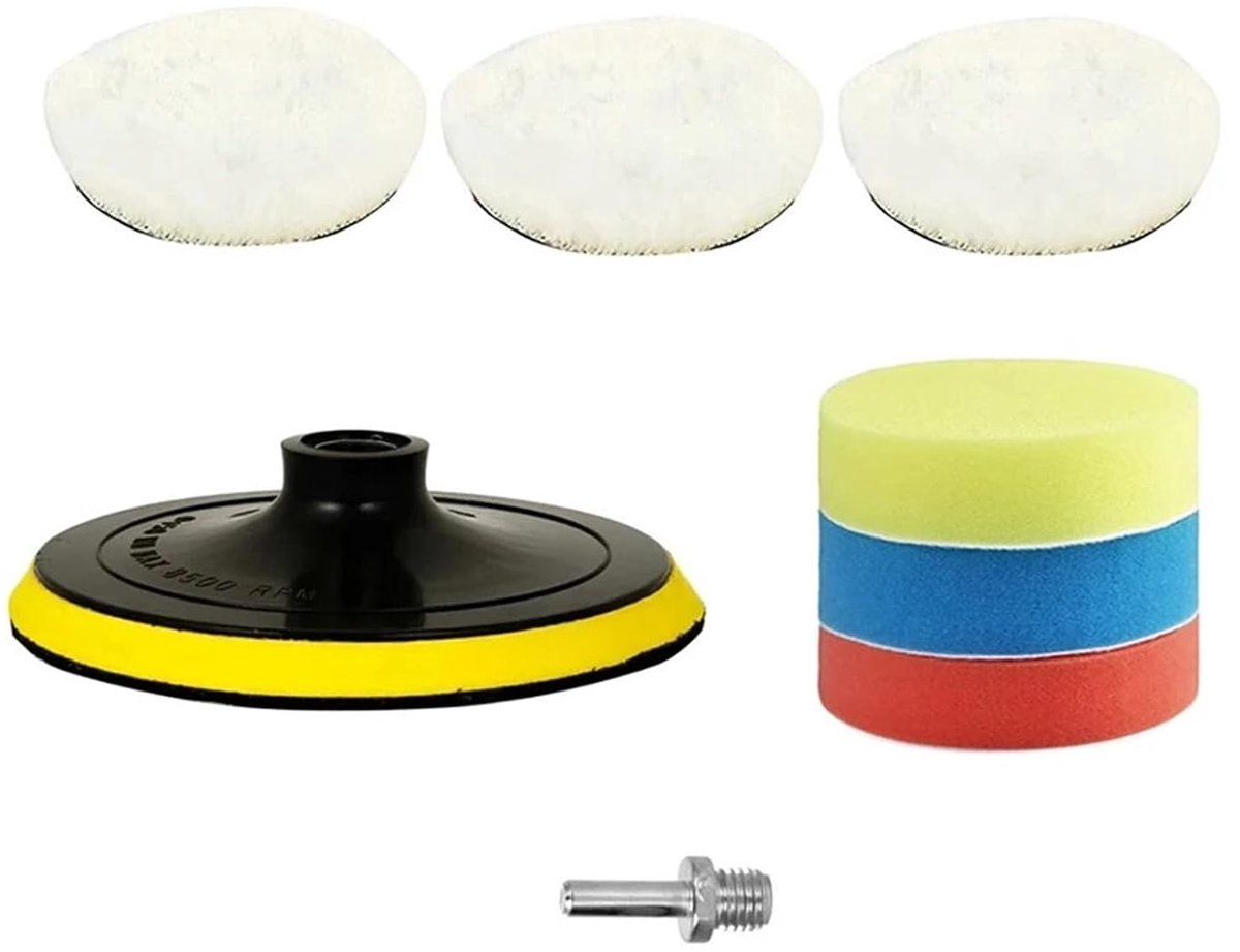 Polijstset - Schuursponsjes - Lak Verzorging - Zelfklevend Ontwerp - 3/4/5 inch - Wit