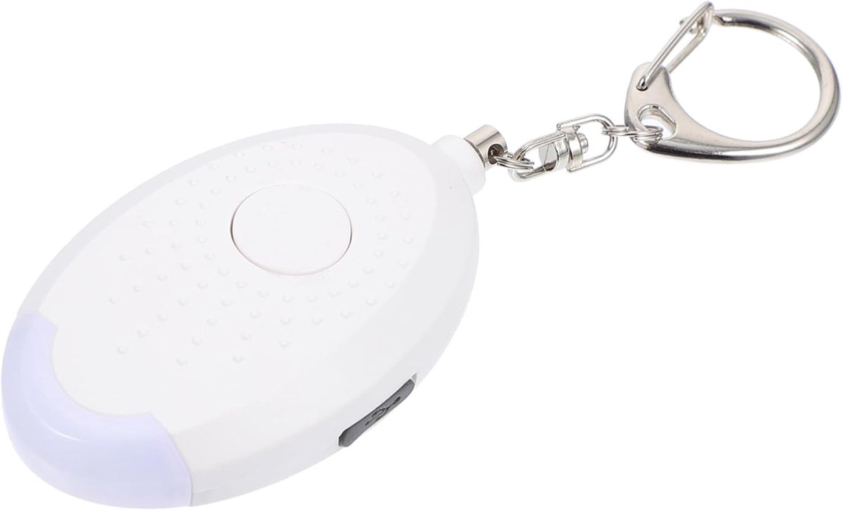 Persoonlijk Alarm - Veiligheidsalarm Noodgeval - Buitenactiviteiten - Met Led Licht - 6.2 x 4 x 1.8 cm - Wit