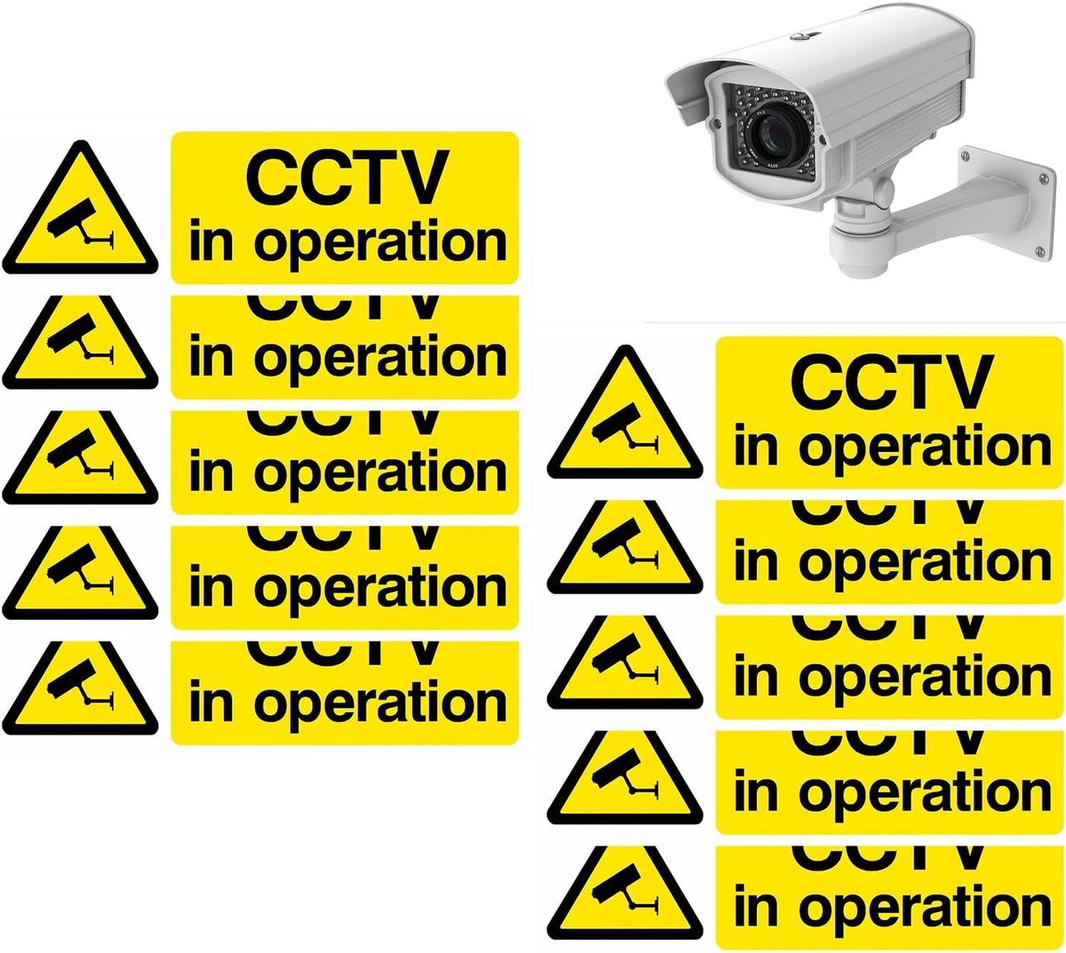 Camera Waarschuwingsstickers - Veiligheidsborden - Veiligheid Verhogen - Weerbestendig PVC - 10 Stuks - Enkel kenmerk