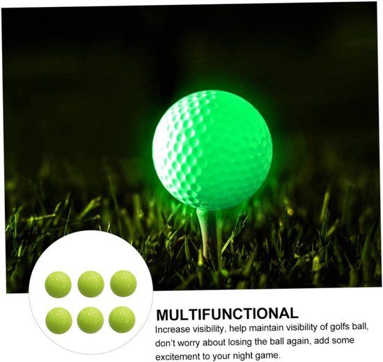 Fluorescerende Golfballen - Nachtgolfballen Oefenballen - Golfen in het Donker - Automatisch Lichtabsorberend - 6 Stuks - Groen — afbeelding 5