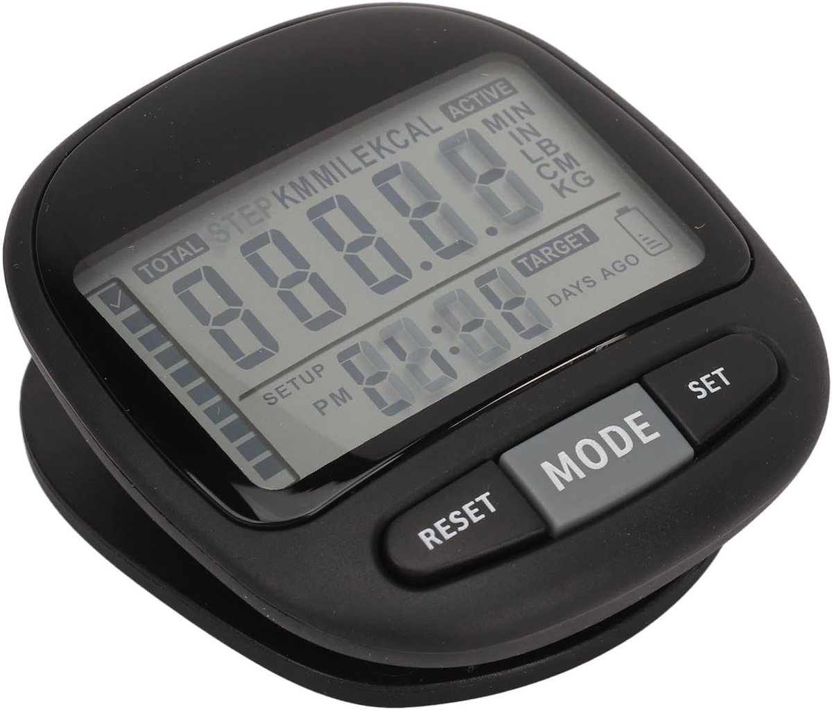 3D Stappenteller - Activiteitstracker Calorieteller - Fitness Doelen Stellen - Nauwkeurige Stappentelling - 53 g - Zwart
