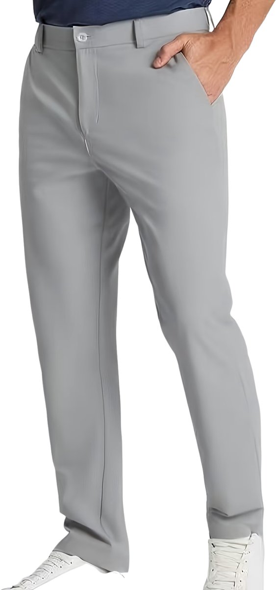 Currero Pantalon Heren Chino Regular Fit Golfbroek Nette Broek Met Elastische Tailleband Volwassenen Lichtgrijs XXS/XS