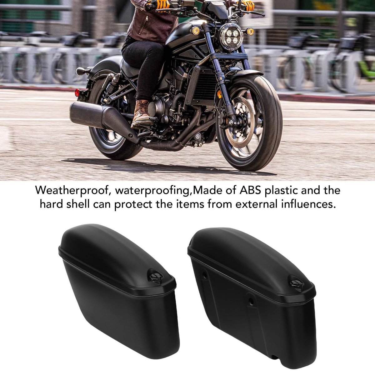 SnelShoppen - Motor Harde Zadeltassen Mat Zwart 22L Afsluitbaar Waterdicht ABS Zijkoffer Afneembaar Krasbestendig voor Cruisers Toerrijders