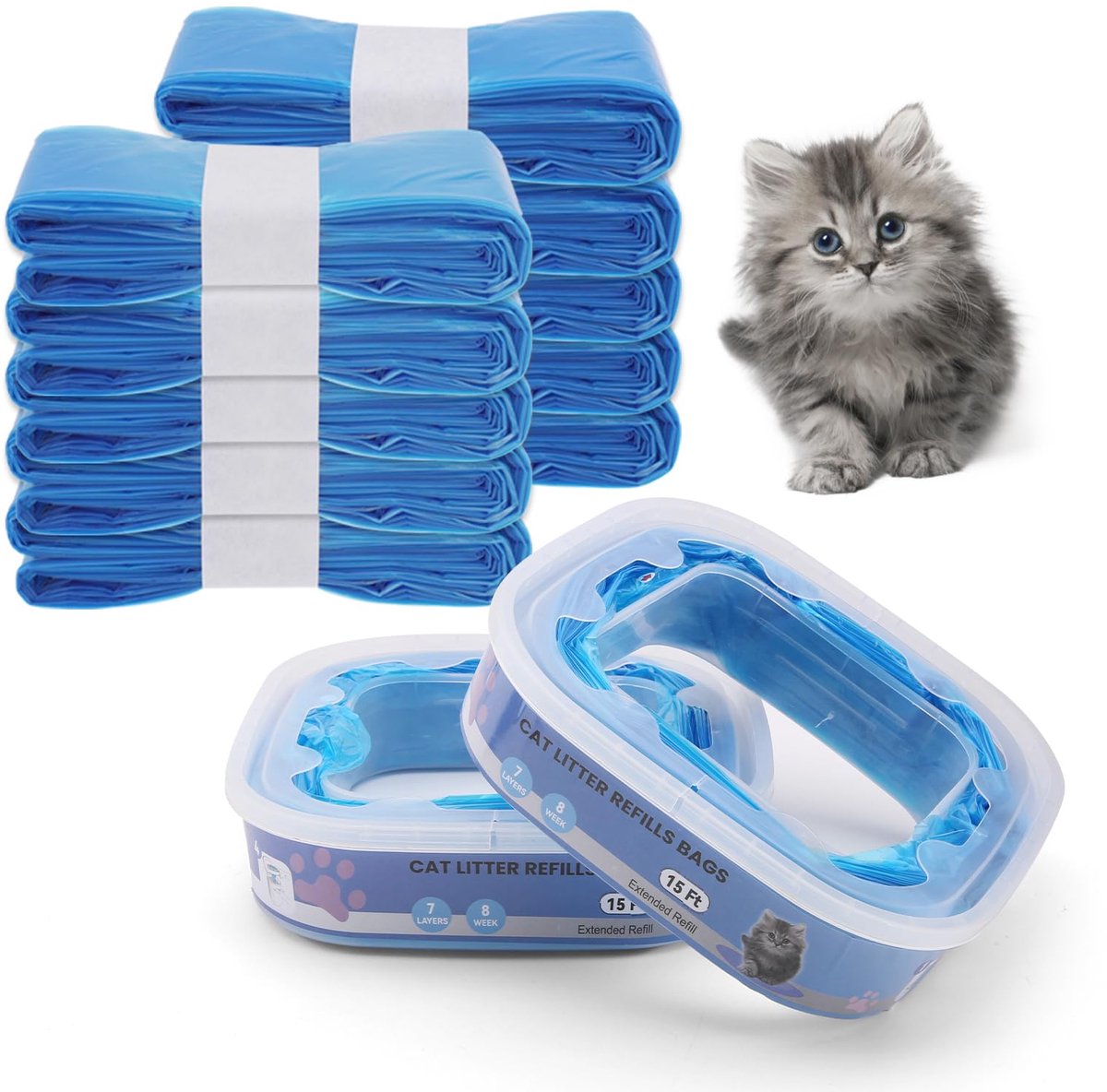 SnelShoppen - 10 Stuks Navulfolie voor Litter Genie, Kattenbakvulling Navulzakken met 100% Geurbescherming, Perfect voor Standard, Plus, XL Stijl, Afv