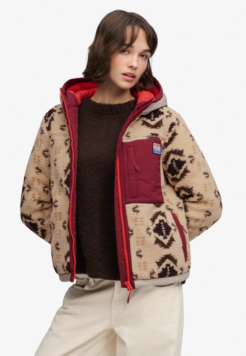 Superdry - Sherpa Jacquard Fleece Hybride - Dames - Gewatteerde jassen