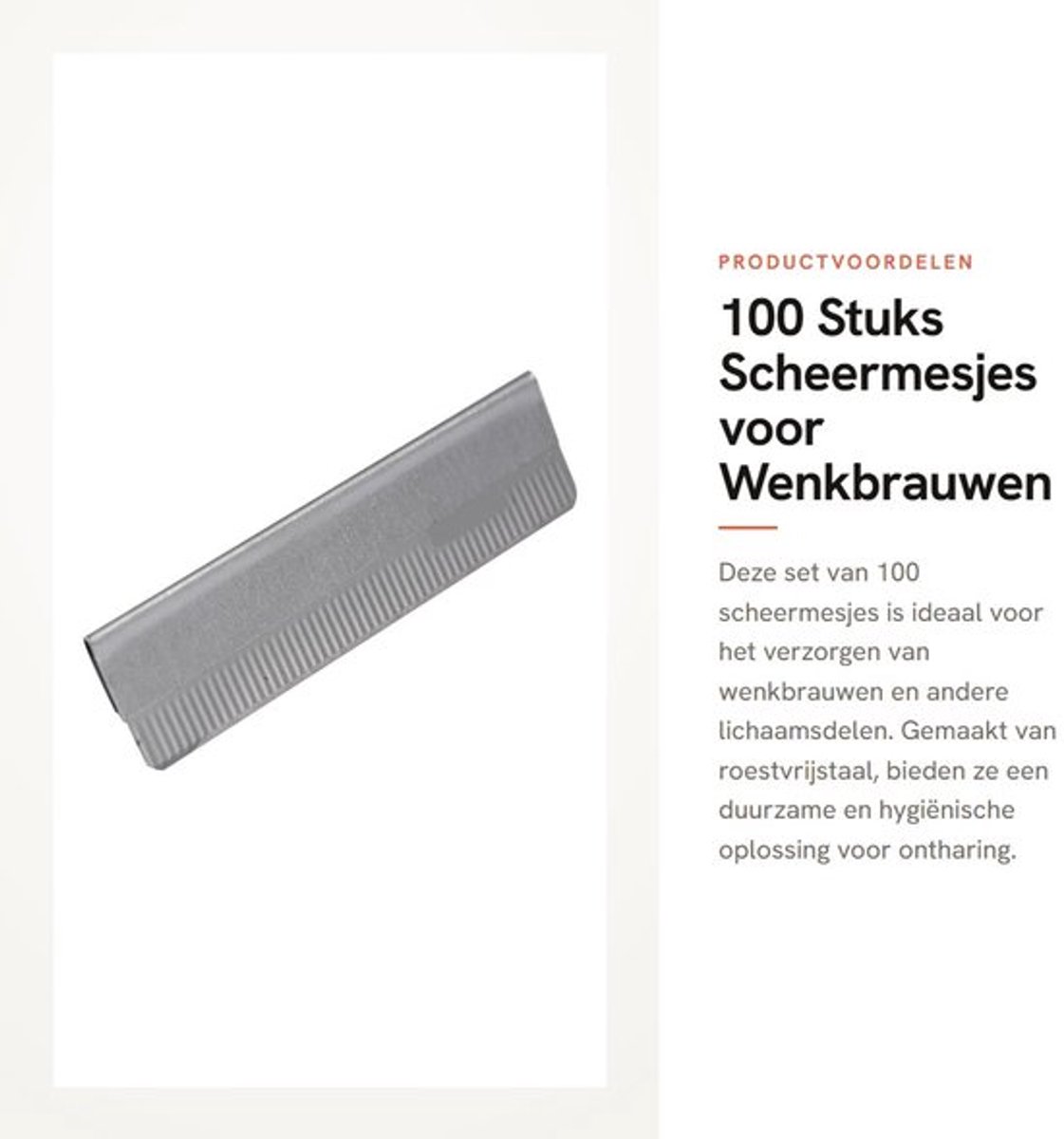 Scheermes Set 100 Stuks - Wenkbrauw Trimmer - Ontharing - Roestvrij Staal - Veiligheidsafdekking - Duurzaam en Scherp - Wenkbrauwtrimmer