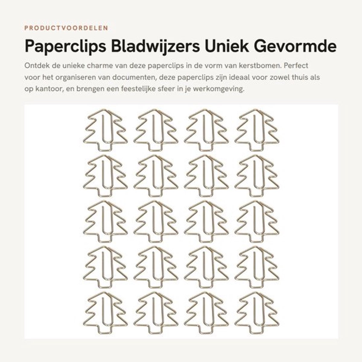 Paperclips 20 Stuks - Kerstboomvorm - Kantoor Benodigdheden - Antirust - Duurzaam - Kleurvast - Organiseren en Repareren - Kantoorbenodigdheden