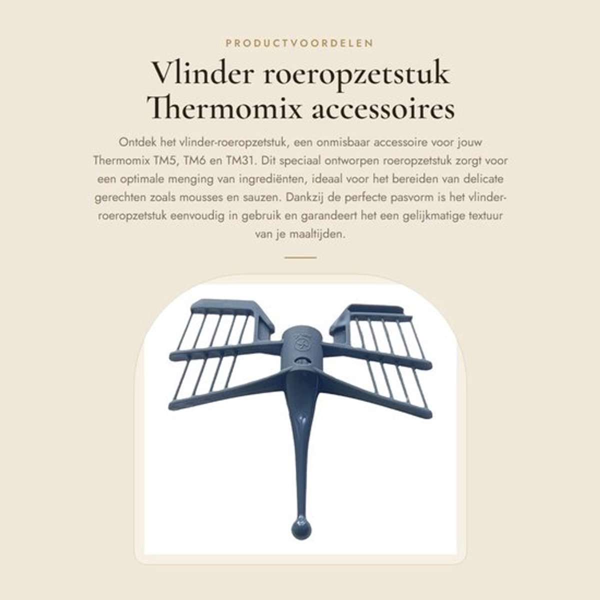 Vlinder Roeropzetstuk - Thermomix TM5/TM6/TM31 - Keukenmachine Onderdelen - Voedselveilig ABS - Duurzaam en Efficiënt - Roeraccessoire
