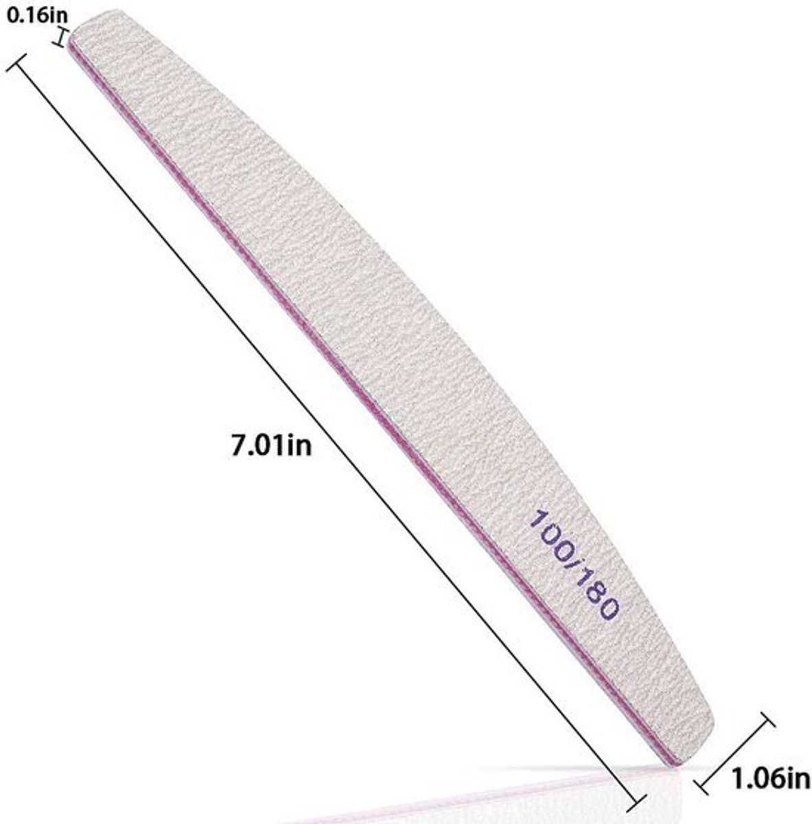 Nagelvijlen 10 Stuks - Dubbelzijdig 100/180 Grit - Halve Maan Ontwerp - Waterdicht - Draagbaar - Geschikt voor Manicure/Pedicure - Nagelvijl