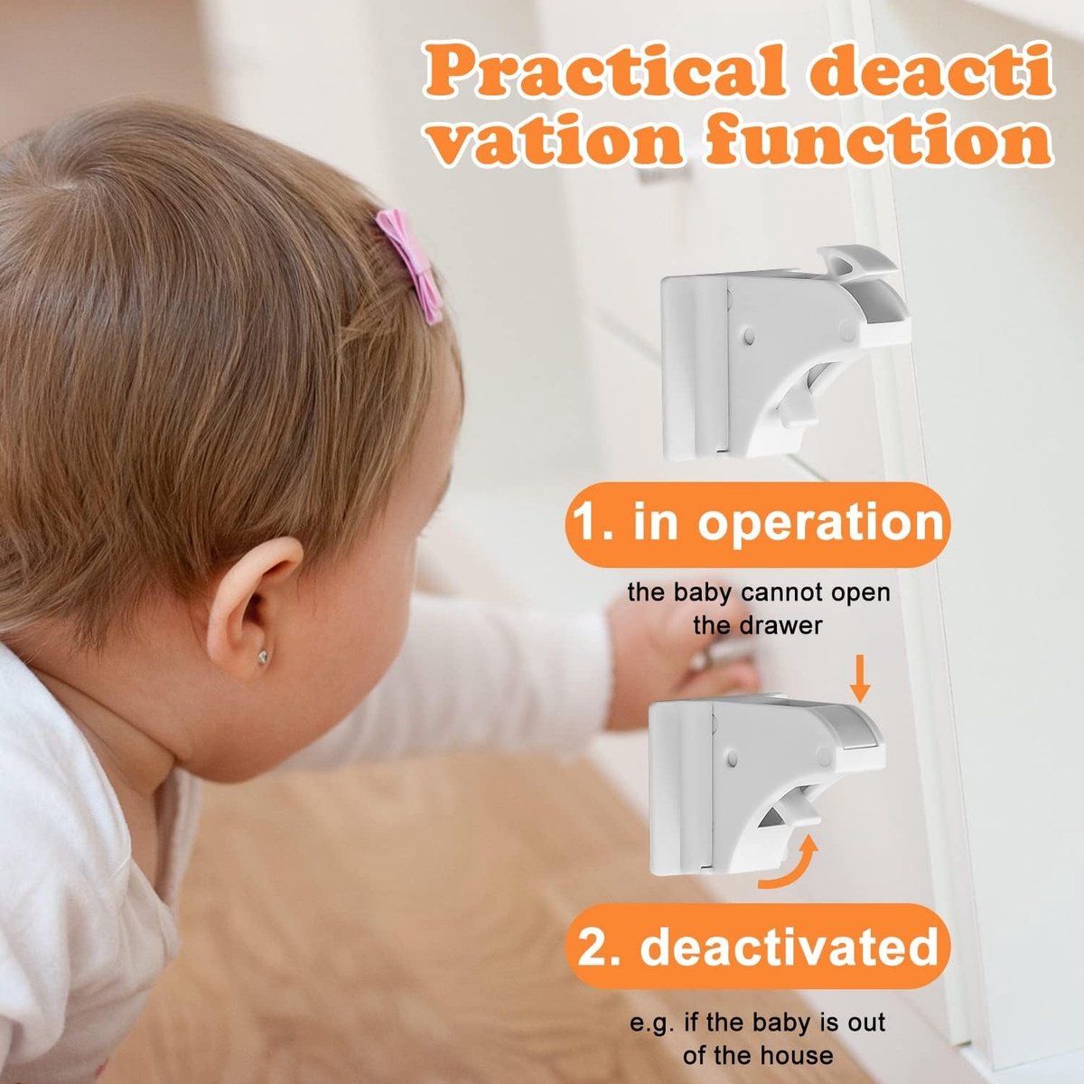 4 Pcs Kindbeveiliging Kast - 1 Magnetische Kinder Lock Sleutel - Baby Veiligheid Magnetische Kast Slot - Onzichtbare Baby Veiligheid Lade Bescherming - Geen Boren en Schroeven – foto 6