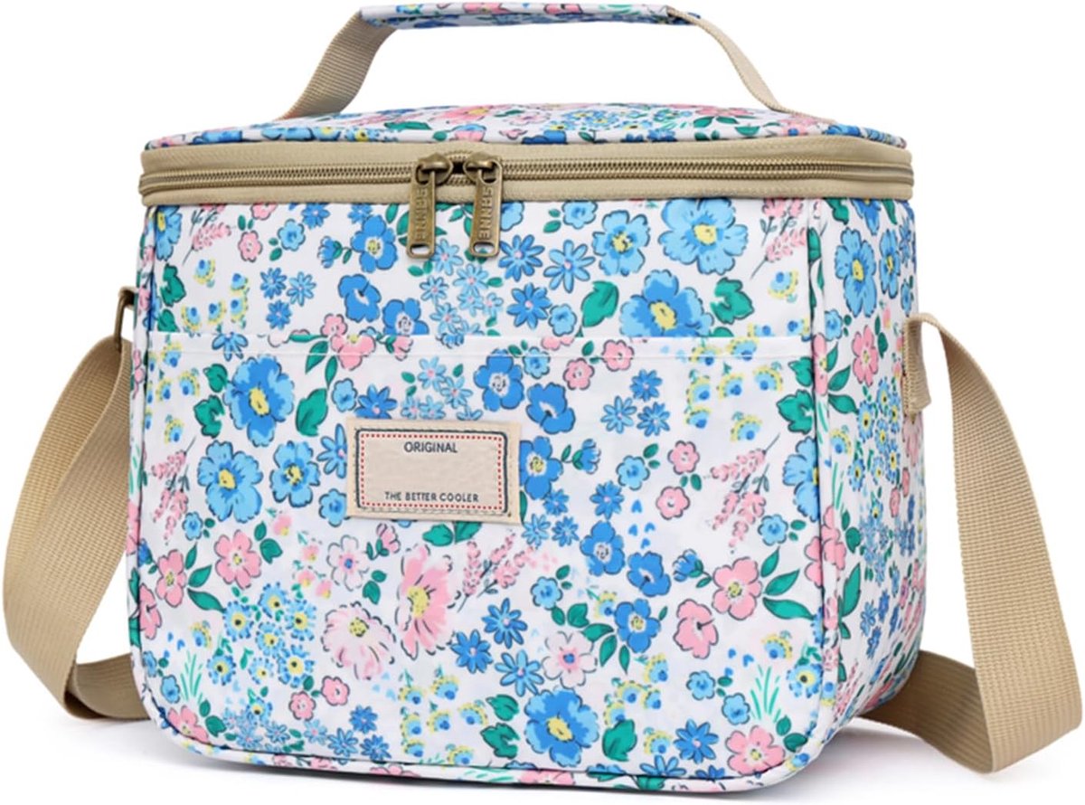 Nanxson geïsoleerde lunchtas voor vrouwen en mannen, bloemen, koeltas, lunchbox, waterdicht, grote capaciteit - ShopVlot