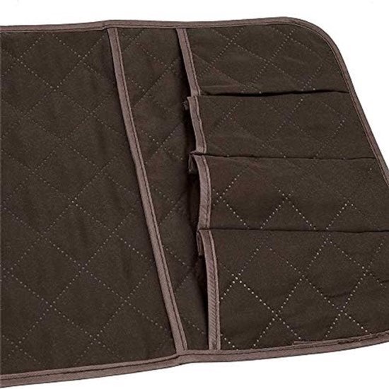 Bank Armleuning Organizer - Zitbank Opberger - Afstandsbediening Opbergen - 5 Grote Vakken - 90 x 34 cm - Koffie — afbeelding 4