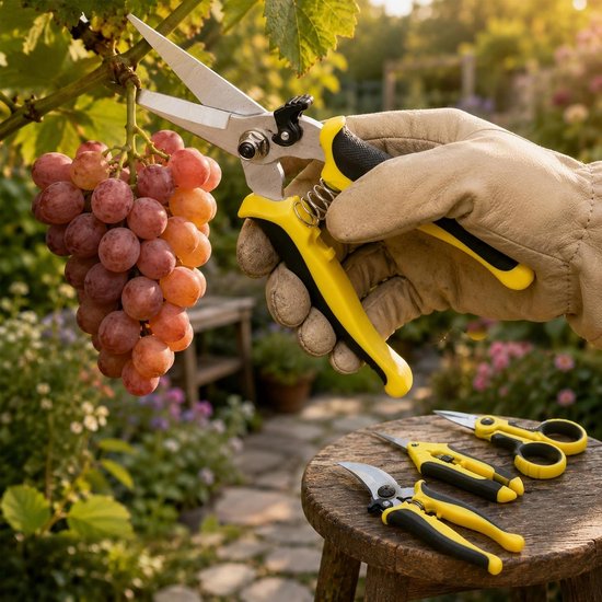 SnelShoppen - Set van 4 Tuingereedschappen - Heavy Duty Snoeischaar, Takkenschaar, Plantenschaar & Rozenschaar van Roestvrij Staal voor Tuin, Bonsai e van Snelshoppen — afbeelding 5
