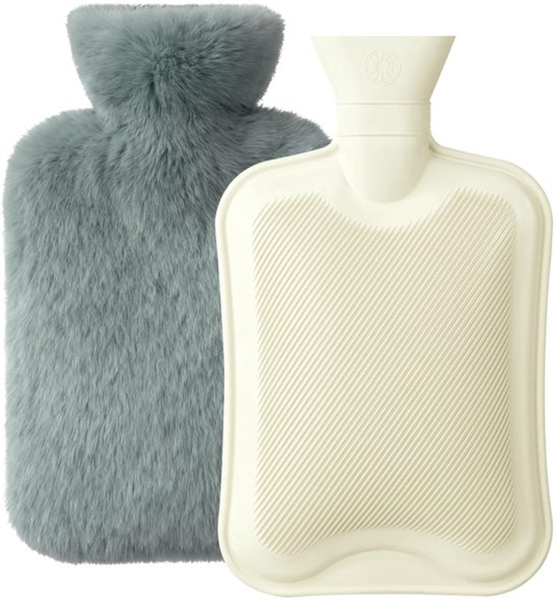 Warmwaterkruik 2 Liter - Zachte Hoes - Natuurlijk Rubber - Veilig en Duurzaam - Afneembaar en Wasbaar - Ideale Bedwarmer - Warmwaterfles