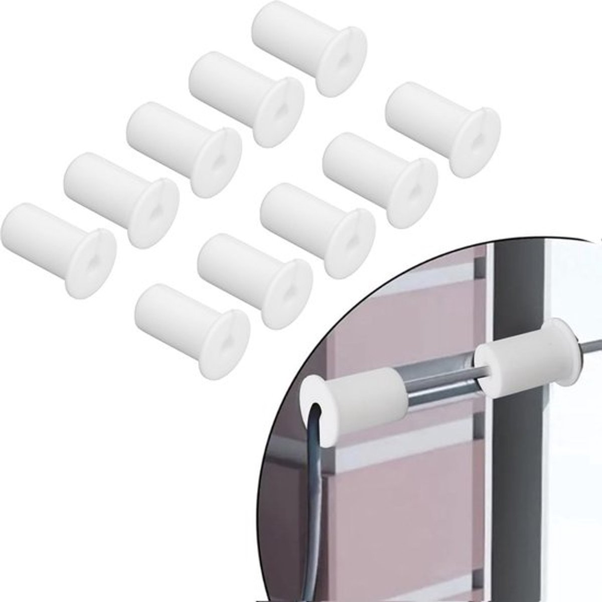 10 Stuks Kabelgeleidingsset voor Muurgatkabel en Kabeldoorvoer