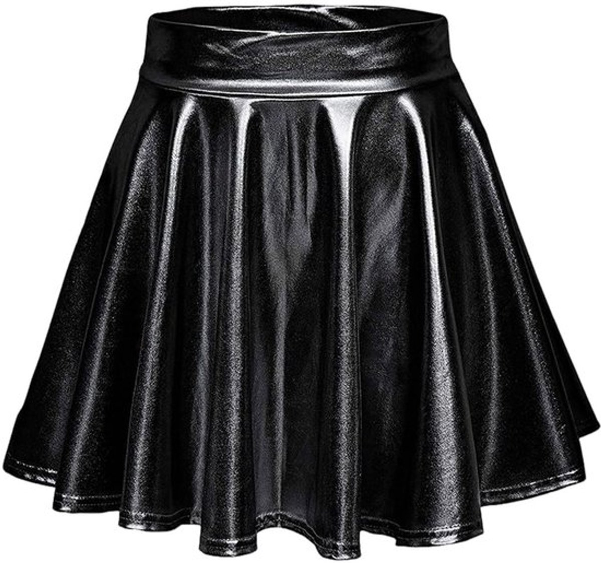 Minirok met metallic glans - Geplisseerde rok - Elastische damesrok - Hoge taille - Lichtgewicht - Geschikt voor feest/cosplay - Feestrok