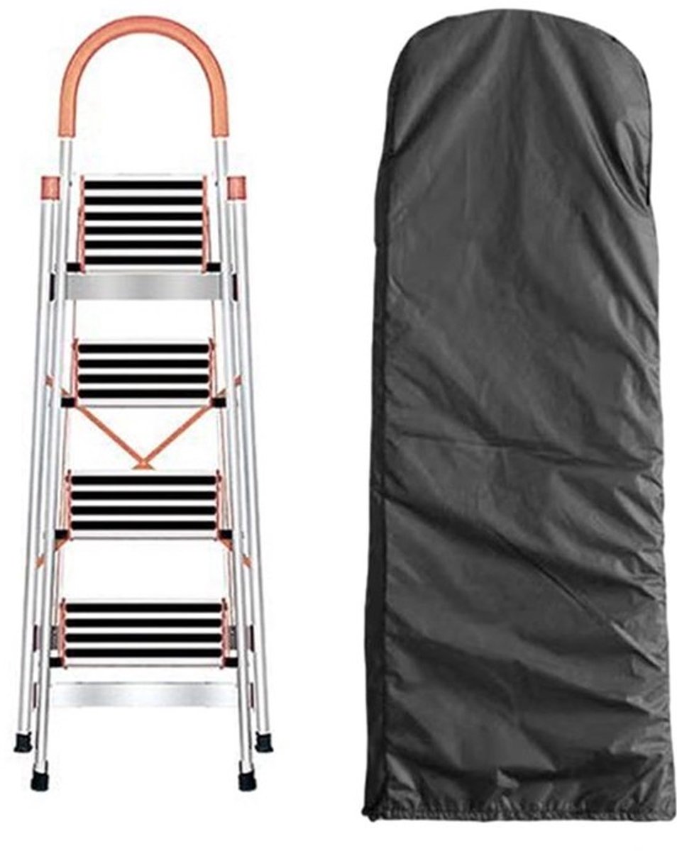 Ladderbeschermhoes UV-bestendig - Waterdichte Opbergtas - Geschikt voor Opvouwbare Ladders - Zwart - Elastische Band - 50x174x6,5 cm - Ladderhoes
