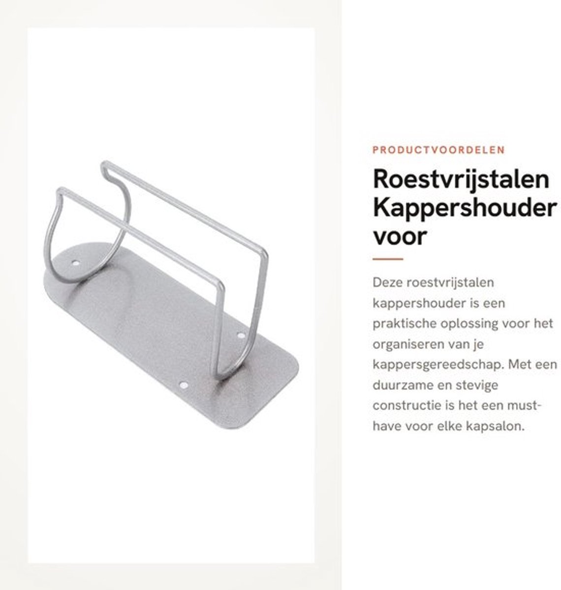 Roestvrijstalen Kappershouder voor Wandmontage