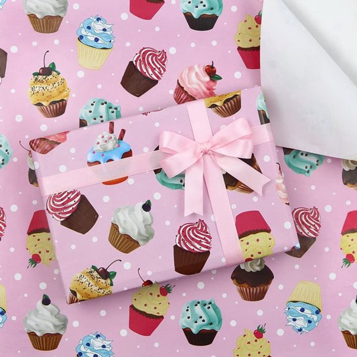 Inpakpapier Verjaardag - Roze Cadeaupapier - 6 Vellen - 80 GSM - Duurzaam Papier - Geschenkverpakking 20x28 inch