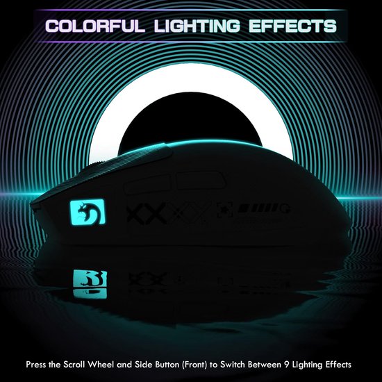 Draadloze Gamingmuis - Lichtgewicht Muis - Gaming Prestaties - Tri-Mode Connectiviteit - 53g Ultralicht - Wit — afbeelding 5