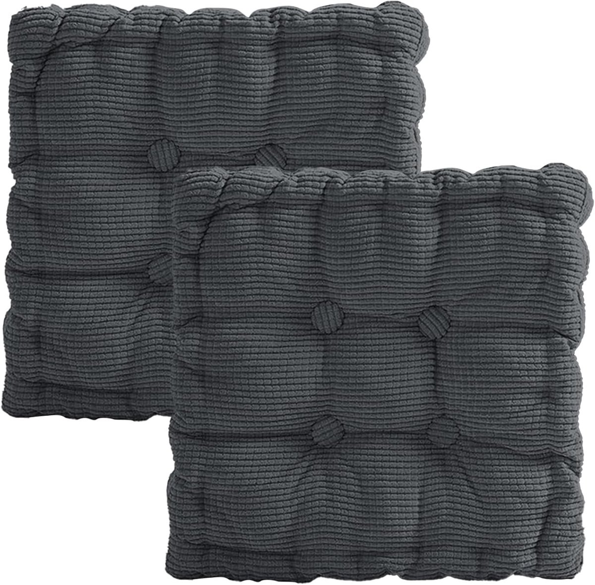 Zitkussens set van 2, 40 x 40 cm, dik en zacht gewatteerd voor stoel, bank en tuinstoel, i