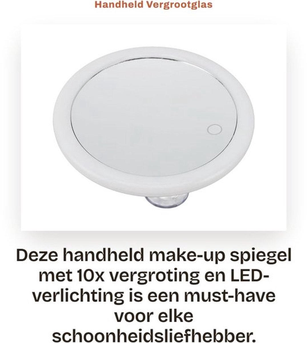 Handheld Vergrootglas Make-up Spiegel met LED Verlichting