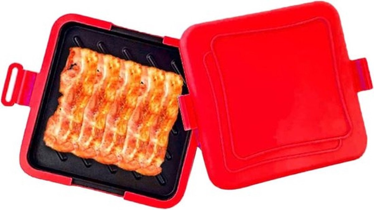 Magnetron Tosti-apparaat - Snack Maker - Snelle Maaltijden - Antiaanbak Platen - 4.3 x 16.9 cm - Rood