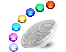 12W LED-zwembadlamp, PAR56-model, waterdicht, IP68-beschermingsklasse, RGBW-kleurtemperatuur, geschikt voor onderdompeling, 12V DC/AC-voeding, full-color LED-spot, met afstandsbediening, 7 instelbare kleuren, 15 lichtstanden