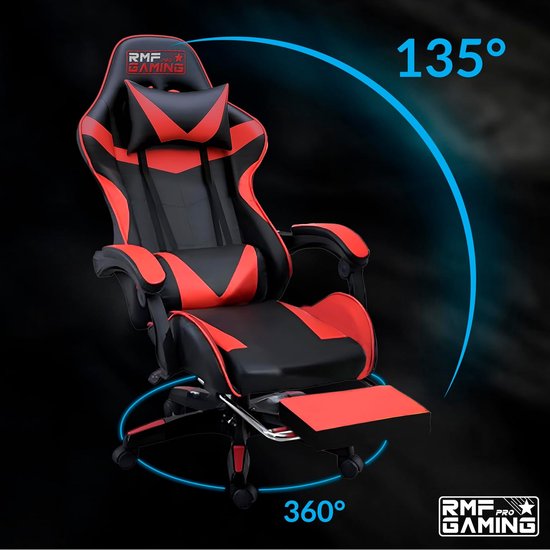 SnelShoppen - Professionele Gaming Stoel - Ergonomisch & Inklapbaar - Comfortabele Gaming Stoel met Voetensteun - Draaibare Wielen, Hoogte Verstelbaar van snelshoppen — afbeelding 4
