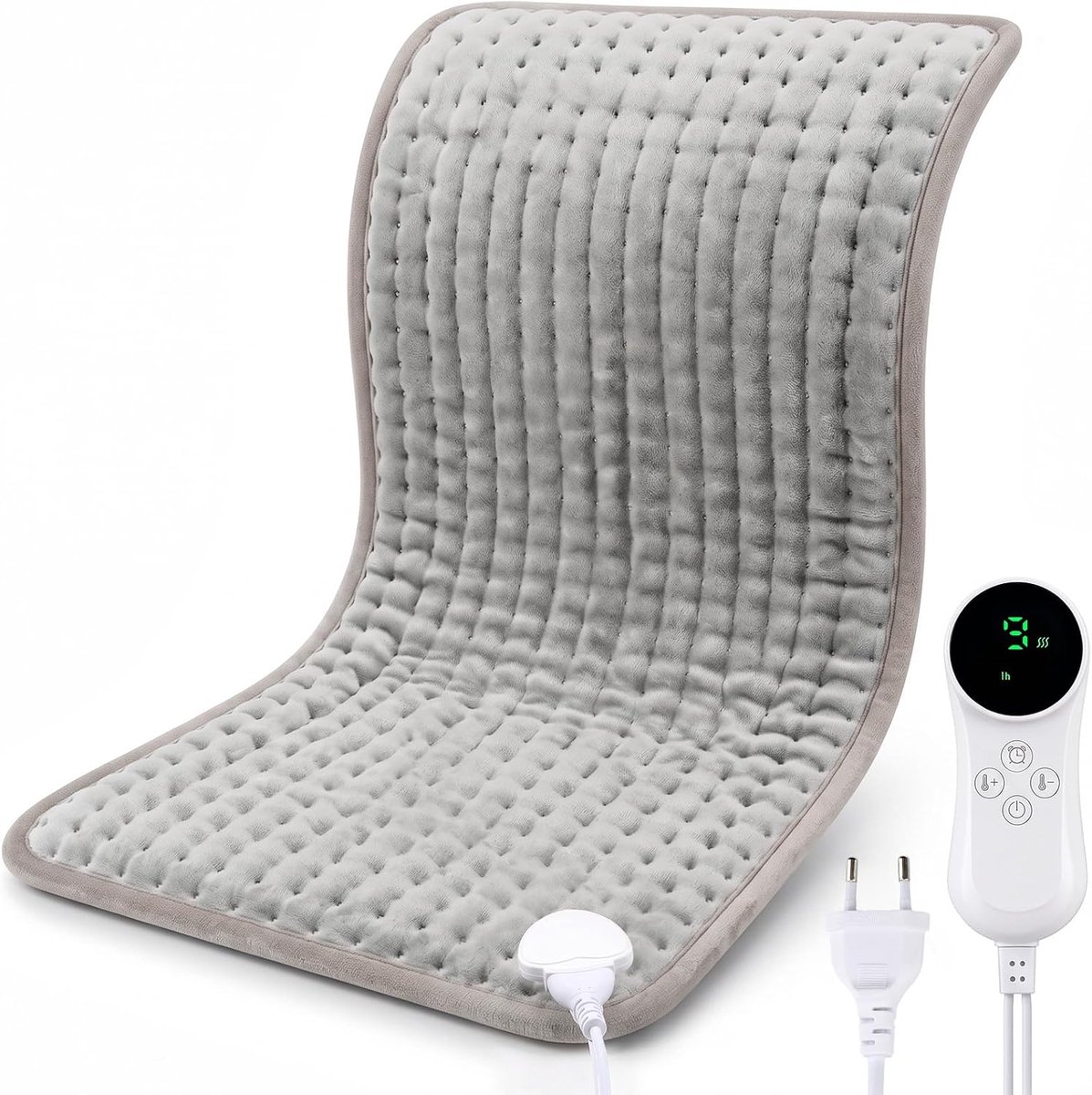 SnelShoppen - Verwarmingskussen 43 x 84 cm, Warmtekussen met 9 Temperatuurstanden en Automatische Uitschakeling, Flanellen Oppervlak voor Rug, Nek, Sc