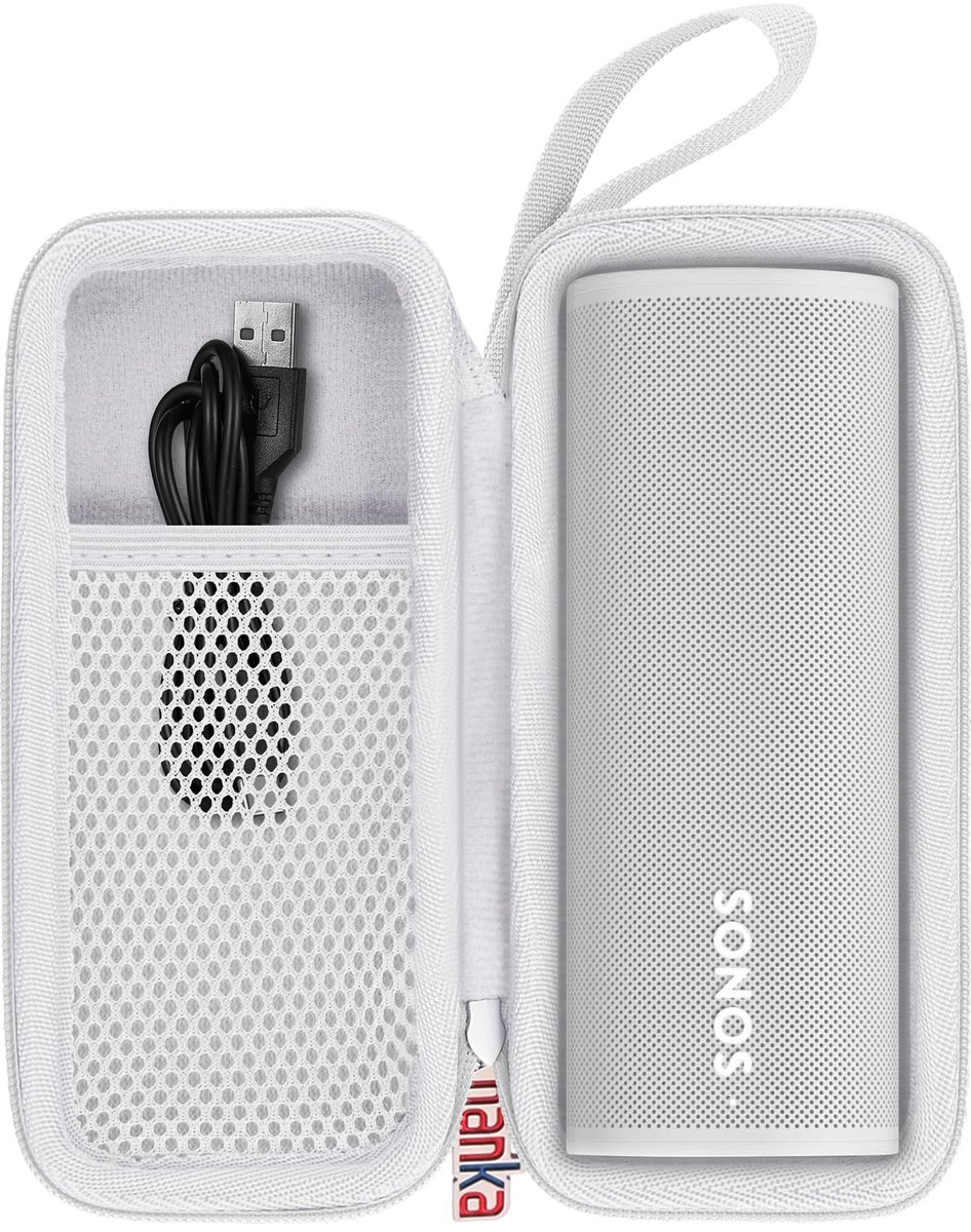 SnelShoppen - Hard Travel Case voor Bluetooth Speaker, Geschikt voor Sonos Roam/Roam SL, Harde Schaal, Grijs, Ideaal voor Reizen, Bescherming, Outdoor