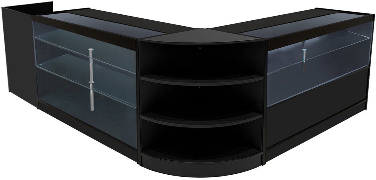 Theia led winkelbalieset - zwart - k1500/c1500/lm60/tb60 - mdf & glas