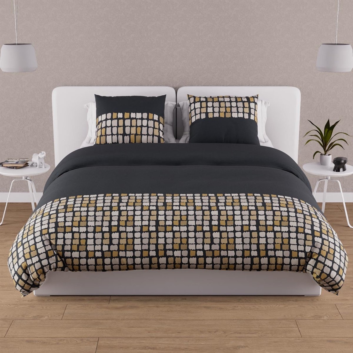 SnelShoppen - Omslag van Troffen + 2 Kussens, Grijs, 260 x 240 cm, Luxe Beddegoed Set voor Slaapkamer, Ideaal voor Feest, Camping en Tuin