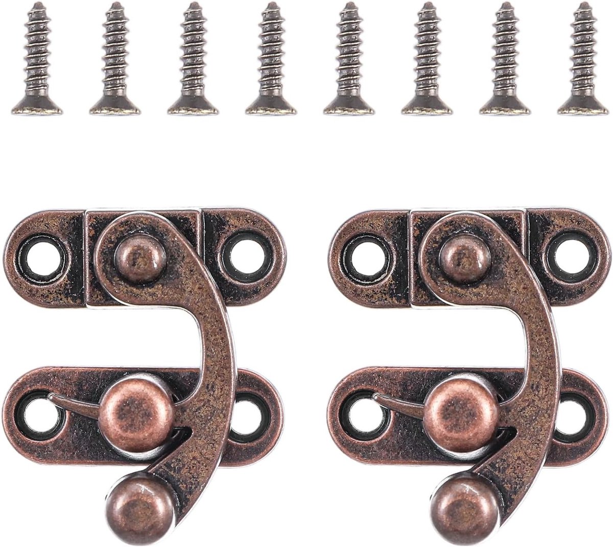 Set van 2 Antieke Hangsloten, Retro Sluiting, Snelsluiting Haak voor Meubels en Dozen