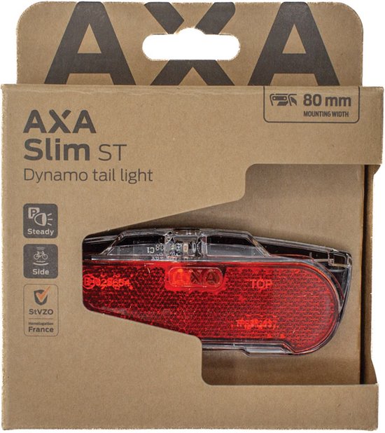 AXA Slim Steady Achterlicht - LED Fietsverlichting - Dynamo - Steady Functie - 600 m Zichtbaarheid - Zijzichtverlichting - 80 mm Montage - Rood van AXA — afbeelding 4