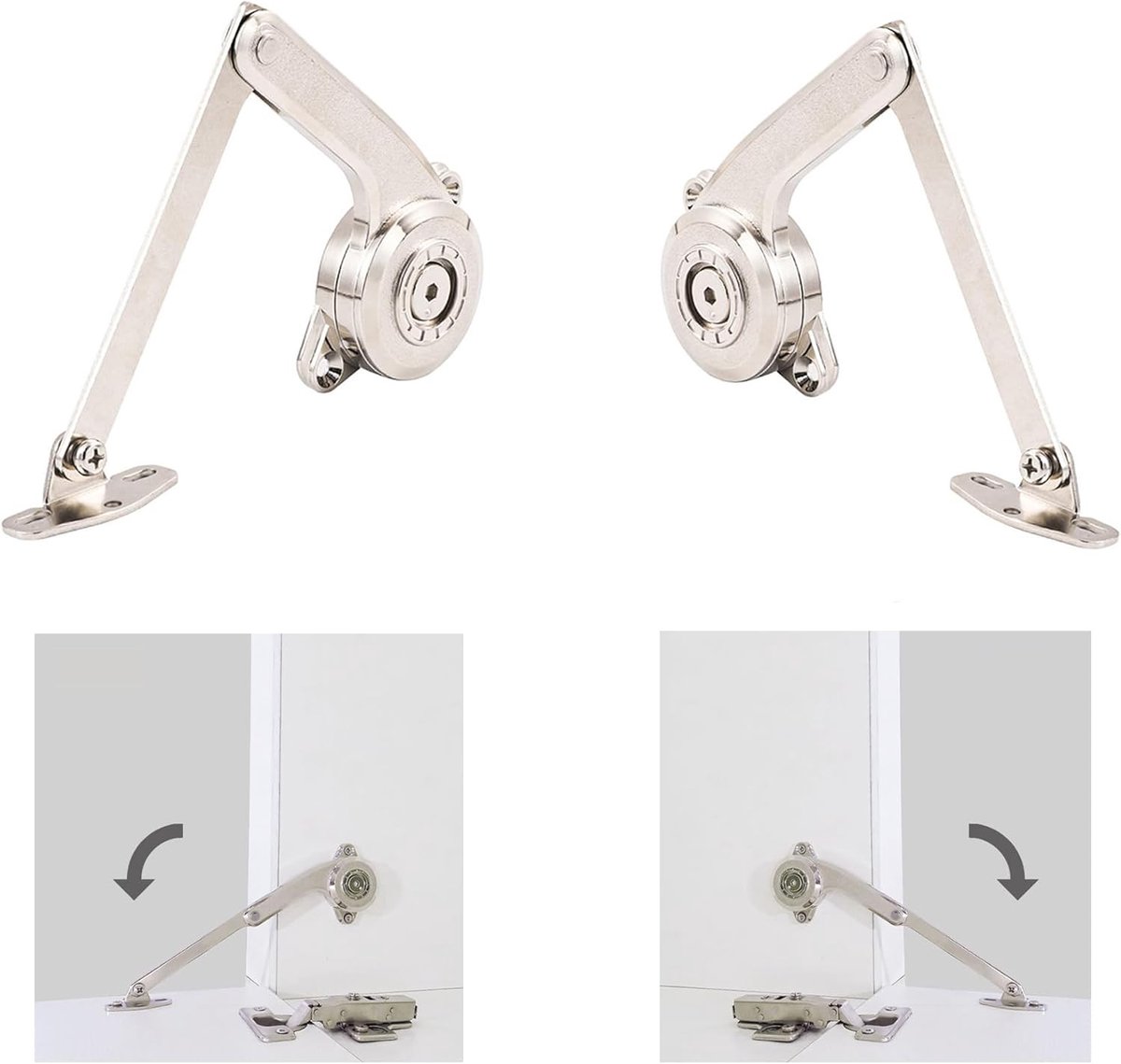 90 Graden Soft-Open Hydraulische Scharnier Beugels voor Kastdeuren - Set van 2 met Schokabsorber en Verstelbare Hoek