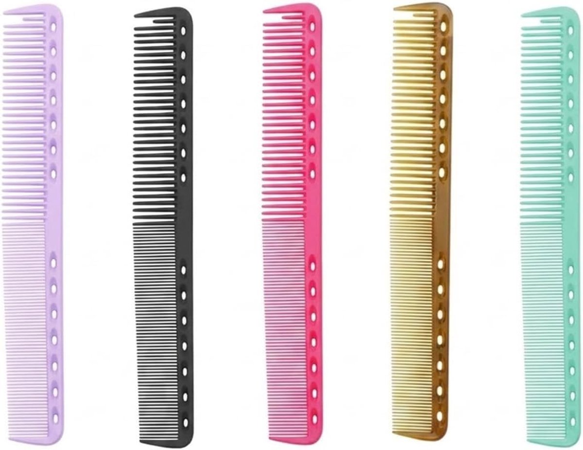 Friseurkammen Set van 5 Stuks - Antistatisch Kohlefaser Haarkammen voor Professioneel Gebruik, Styling en Knippen Thuis
