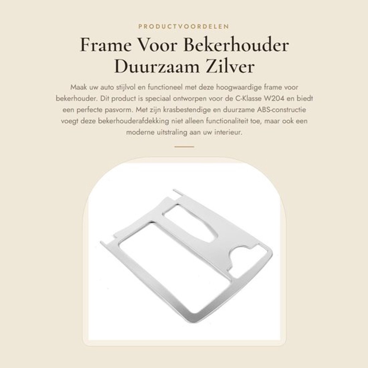 Bekerhouder Auto Sterk - Console Bezel - Krasbestendig - Slijtvast - Lichtgewicht - OE-nummer 2046800307 - Consolebekleding