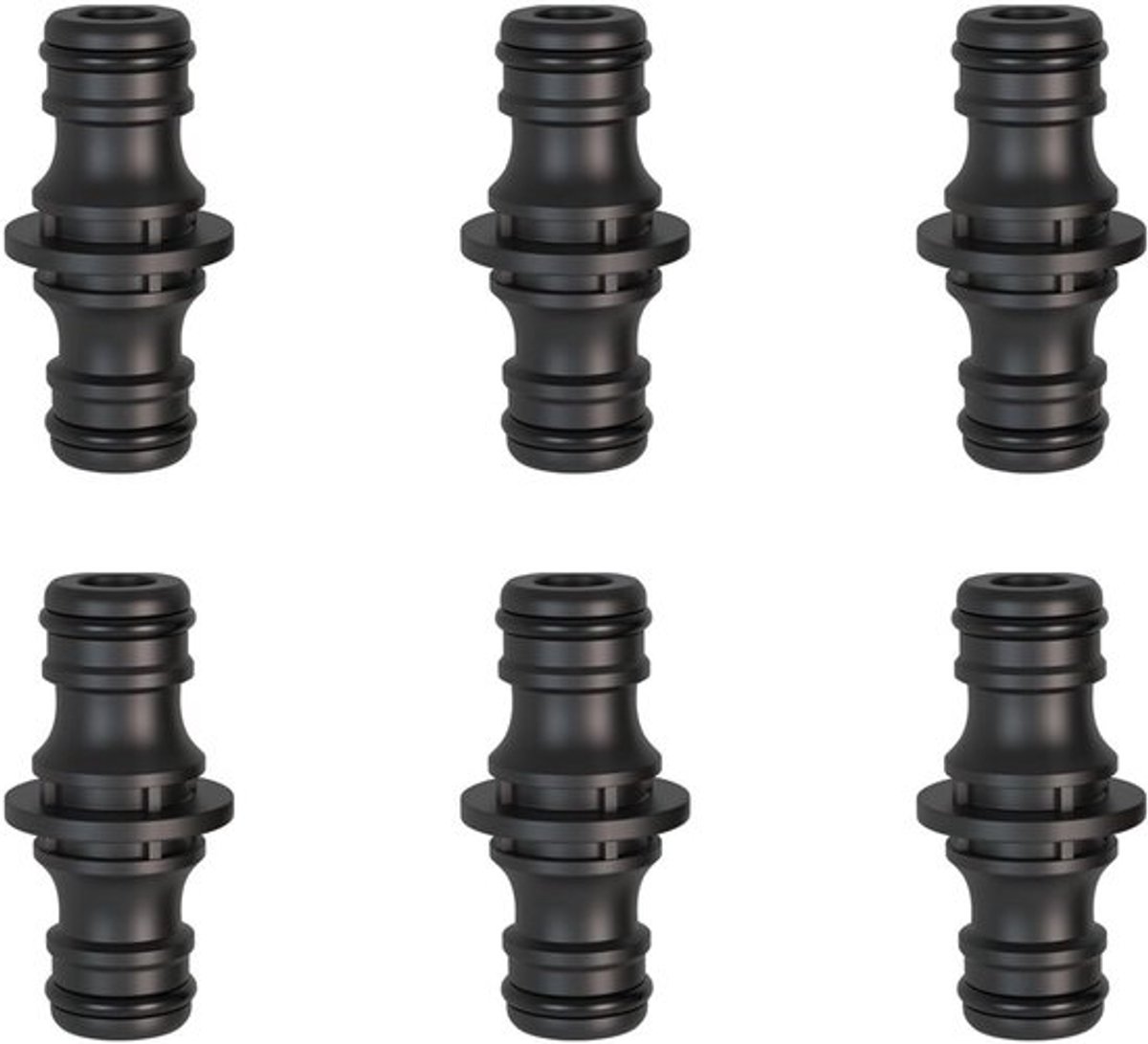 Slangconnector 2-weg - Tuinslangkoppeling 1/2 inch - Aansluiting voor Gardena - 6 Stuks - Duurzaam kunststof - Hoge druk bestendig