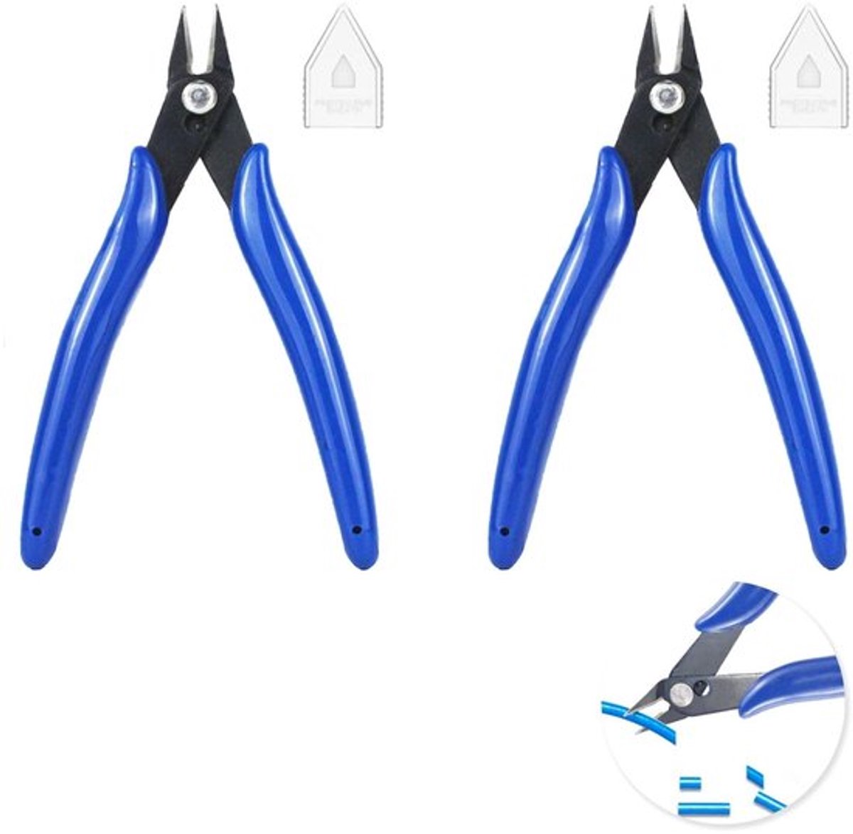 Hoge Precisie Draadsnijder - Flush Cutters Set - Duurzaam en Ergonomisch - Blauw - Voor Elektrische en Huishoudelijke Reparaties - Perfec...