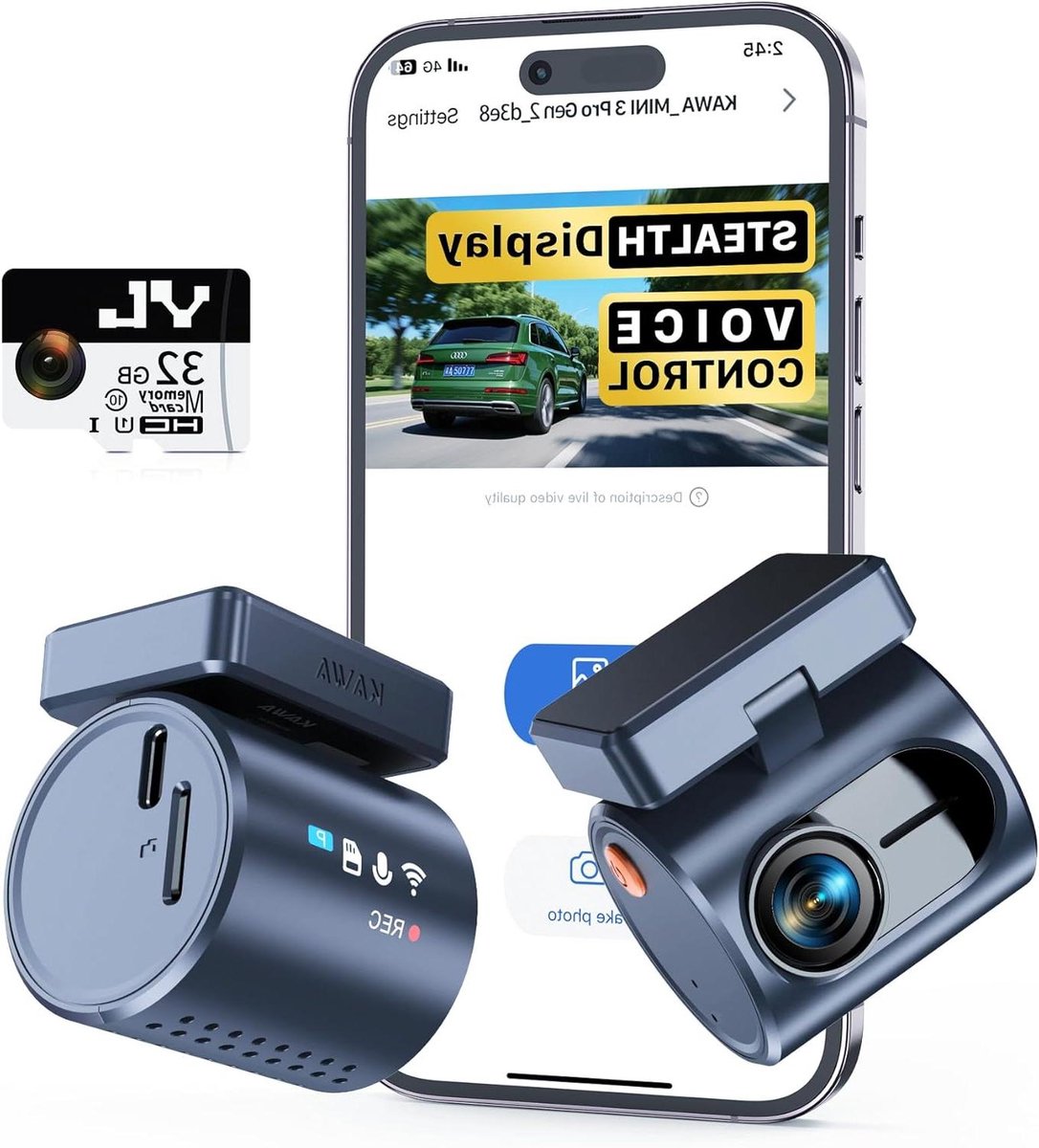 Auto Camera - Dashcam Voorruit - Veilig Rijden - Compact Ontwerp - 2K QHD Resolutie - Zwart