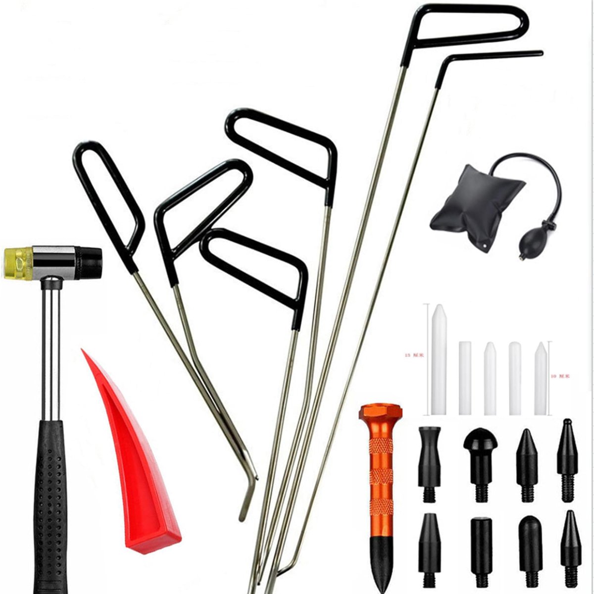 SnelShoppen - Uitdeuken Tool Set - Auto Oppervlak Dent Reparatie Trekker - Handgereedschap voor Bump en Hagel Reparatie - 12-delige Kleur: Zwart