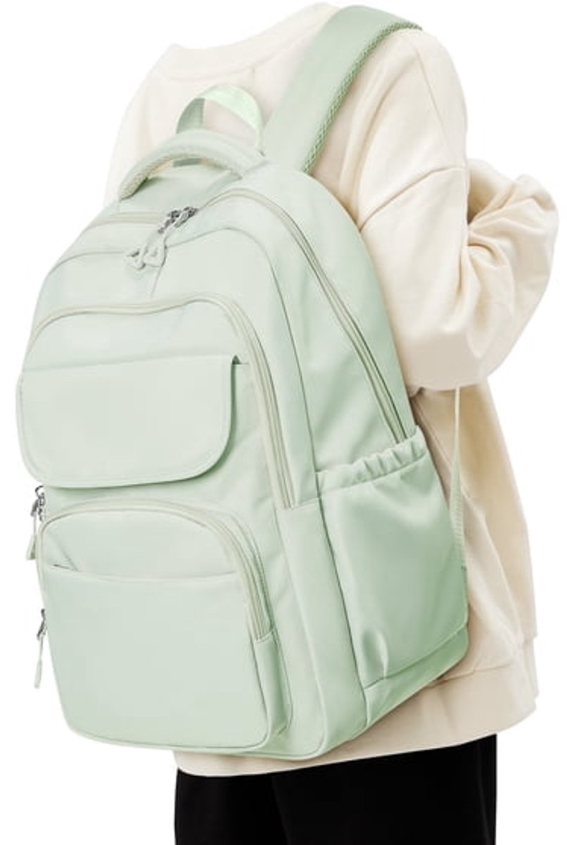 Leuke unisex rugzak, waterdichte rugzak voor de middelbare school, basic rugzak voor studenten, laptoprugzak voor op reis, lichtgewicht casual rugzak voor dagelijks gebruik, rugzak voor de onderbouw van de middelbare school, mintgroen