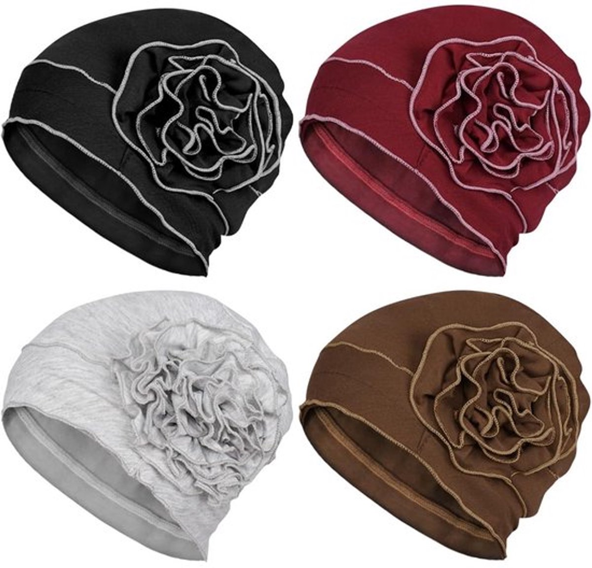 4 Stks Chemo Hoofddeksels Tulband Cap Katoen Zachte Hoofddeksels Beanie Elastische Kanker Cap Hoofd Sjaal Hoeden voor Vrouwen met Haaruitval