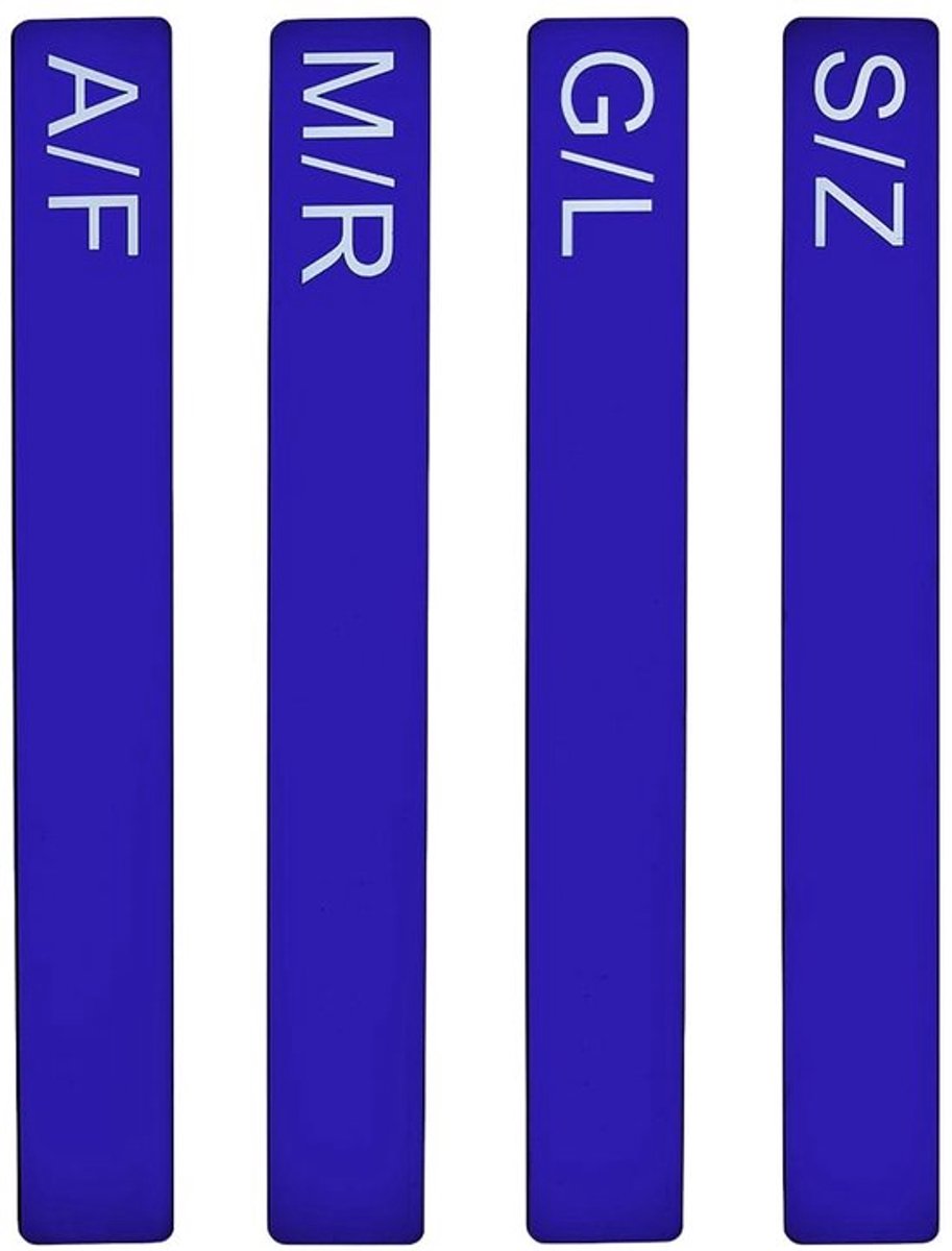 Record Verdelers A-Z - Acryl Separator - Dubbelzijdige Laminering - Boekenplank Organisatie - 4 Stijlen - 34.7x4.5cm - Boekverdelers