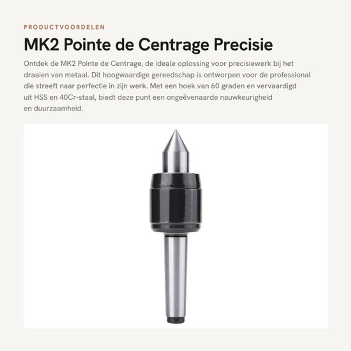Centrairpunt 60 Graden - Precisie Punt - Staal - CNC Gereedschap - Professioneel - Hoogwaardige Kwaliteit