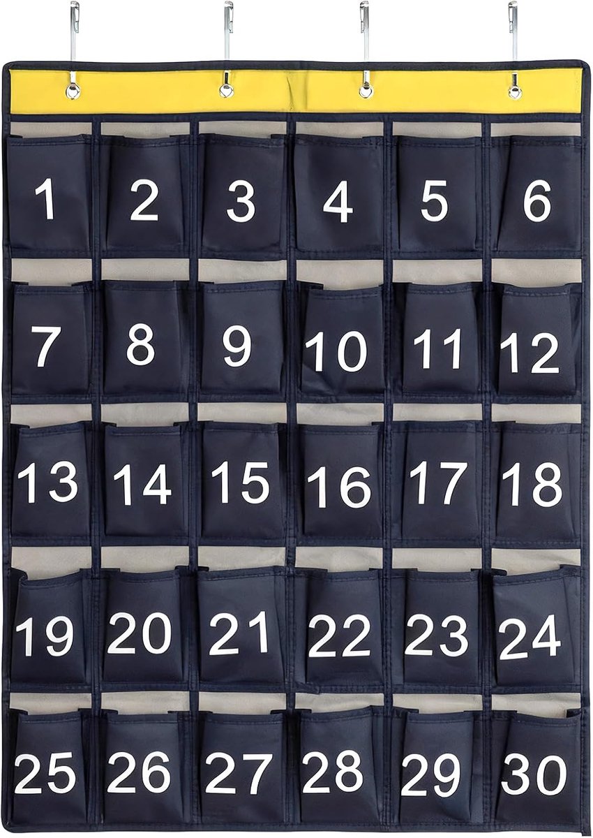 Mobiel telefoon garage 79 x 60 cm - Oxford stof - met 30 genummerde vakken - ideaal voor scholen - SnelShoppen